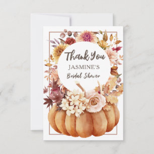 Herfst in Liefde Vrijgezellenfeest Pompoen Dank je Bedankkaart