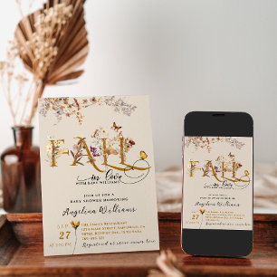 Herfst in Liefde Waterverf Wildflower Baby shower Kaart