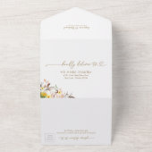 Herfst in Liefde Zonnebloem Pompoen bruiloft All In One Uitnodiging (Buitenkant)