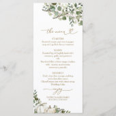 Herfst in Liefde Zonnebloem Pompoen Trouwmenu Kaar Menu (Voorkant)