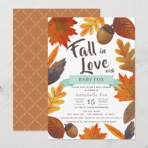Herfst in liefdesherfst Leaves Brown Baby shower Kaart
