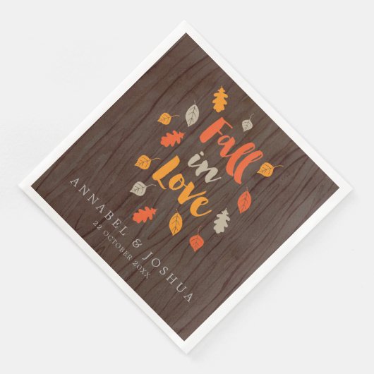 Herfst in liefdesherfst trouwdag/verloedering servet (Hoek)