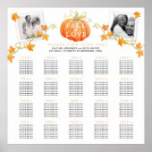 Herfst in liefdespompoen 20 trouwtafels plan poster (Voorkant)