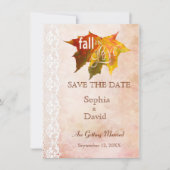 Herfst in liefdesweddenschap BEWAART DE DATUM Save The Date (Voorkant)