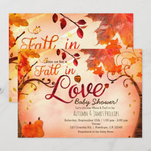 HERFST IN LOVE Autumn Herfst Baby Shower-uitnodigi Kaart