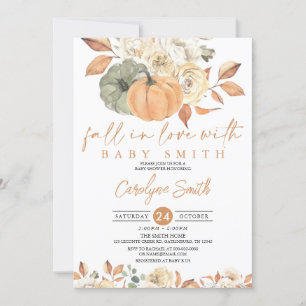 Herfst in Love Autumn Pumpkin Baby shower Uitnodig Kaart