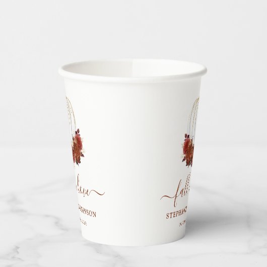 Herfst in Love Autumn Weddenschap Paper Cups Papieren Bekers (Links)