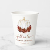 Herfst in Love Autumn Weddenschap Paper Cups Papieren Bekers (Voorkant)