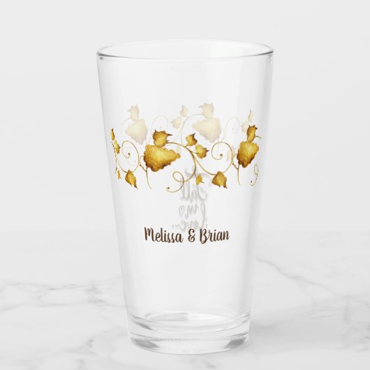 Herfst in Love Autumn Wedding Glas (Achterkant)