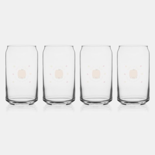 Herfst in Love Baby shower Blikvorm Glas (Achterkant)