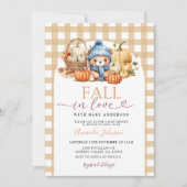 Herfst in Love Boy Beer in het Basket Baby shower Kaart (Voorkant)