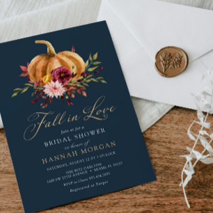 Herfst in Love Bridal Shower-uitnodiging Kaart