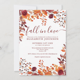 Herfst In Love Bridesmaids Luncheon Invitation Kaart