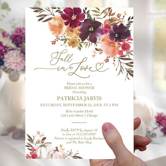 Herfst In Love Budget Bruidsdouche Uitnodigingen Flyer