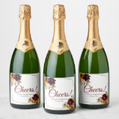 Herfst in Love Champagne Label Sparkling Wijnetiket (Flessen)