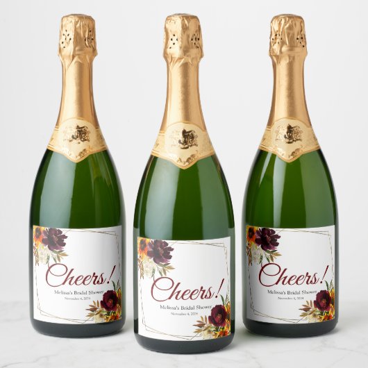 Herfst in Love Champagne Label Sparkling Wijnetiket (Flessen)