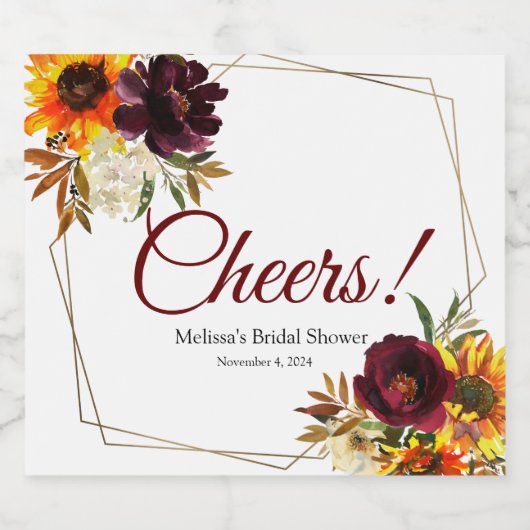 Herfst in Love Champagne Label Sparkling Wijnetiket (Enkel label)