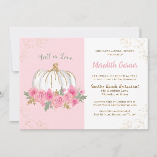 Herfst in Love Chic Autumn Pumpkin Vrijgezellenfee Kaart (Voorkant)