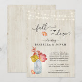 Herfst in Love Couple's/Bridal Shower Invitation Kaart (Voorkant / Achterkant)