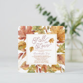 Herfst in Love Fall Leaves Vrijgezellenfeest by Ma Kaart (Staand voorkant)