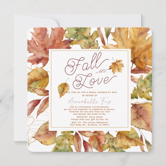 Herfst in Love Fall Leaves Vrijgezellenfeest by Ma Kaart (Voorkant)