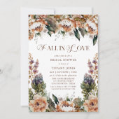 Herfst in Love Floral Bruidsdouche Uitnodiging (Voorkant)