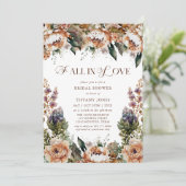 Herfst in Love Floral Bruidsdouche Uitnodiging (Staand voorkant)