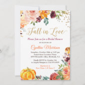 Herfst in Love Floral Pumpkin Autumn Vrijgezellenf Kaart (Voorkant)