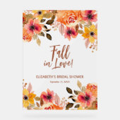 Herfst in Love Floral Vrijgezellenfeest Welkom Acryl Bord (Voorkant)