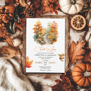Herfst in Love Forest in de Herfst Elegante bruilo Kaart