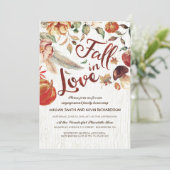Herfst in Love Harvest Pumpkin Engagement Party Kaart (Staand voorkant)