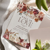 'Herfst In Love' Herfstbloeit Pompoenbruiloft Kaart