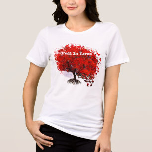 Herfst in Love Hoodie Swirls rots Puzzle Piments Tri-Blend Shirt