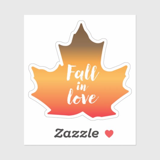 Herfst in Love Leaf Sticker (Vel)