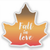 Herfst in Love Leaf Sticker (Voorkant)
