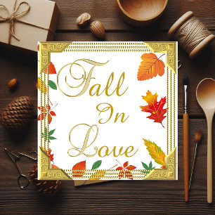 Herfst in Love Maple Leaves Autumn Foliage Couple Notitiekaartje