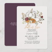 Herfst in Love Paars Autumn Pumpkin Vrijgezellenfe Kaart (Voorkant / Achterkant)