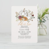 Herfst in Love Paars Autumn Pumpkin Vrijgezellenfe Kaart (Staand voorkant)