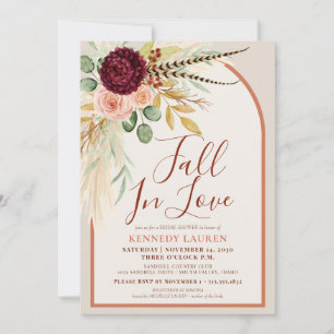 Herfst In Love Pampas Floral Rust Arch Vrijgezelle Kaart