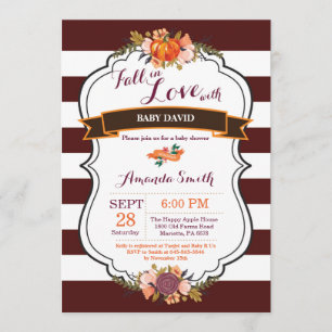 Herfst in Love Pumpkin Baby shower Invitation Card Kaart