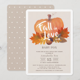 Herfst in Love Pumpkin Beige Virtual Baby shower Kaart