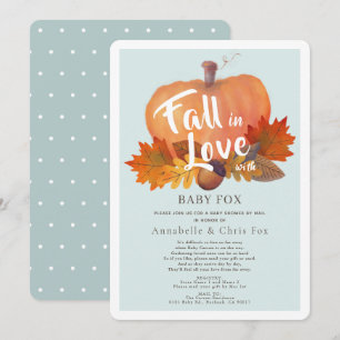 Herfst in Love Pumpkin Blue Baby shower per mail Kaart