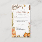 Herfst in Love Pumpkin Botanical Autumn Wedding RS Informatiekaartje (Voorkant)