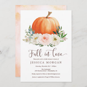 Herfst in Love Pumpkin Bridal Shower Invitations Kaart