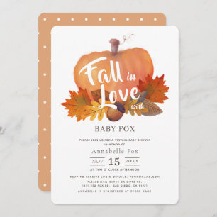 Herfst in Love Pumpkin Herfst Virtual Baby shower Kaart