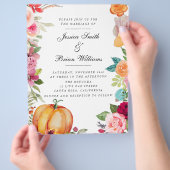 Herfst in Love Pumpkin Pink Herfst Florals Weddens Flyer (Hand)