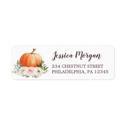Herfst in Love Pumpkin Return Address Label (Voorkant)