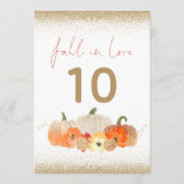 Herfst in Love Pumpkins Glitter Wedding Table Numb (Achterkant)