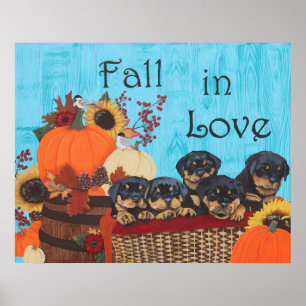 Herfst in Love Rottweiler Print