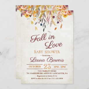 Herfst in Love Rustic Baby shower Invitation Kaart